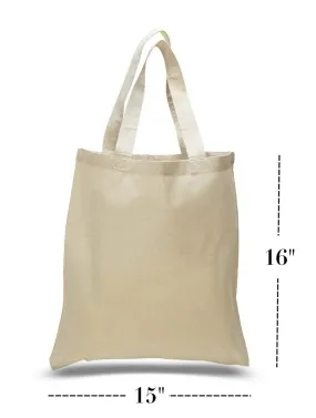 ( 12 Pack ) Economy Natural Cotton Tote Bags, Standard Size