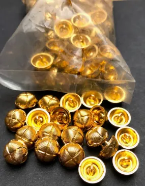 1 gross (144) Wholesale Vintage Gold Lotus Flower 12mm Buttons
