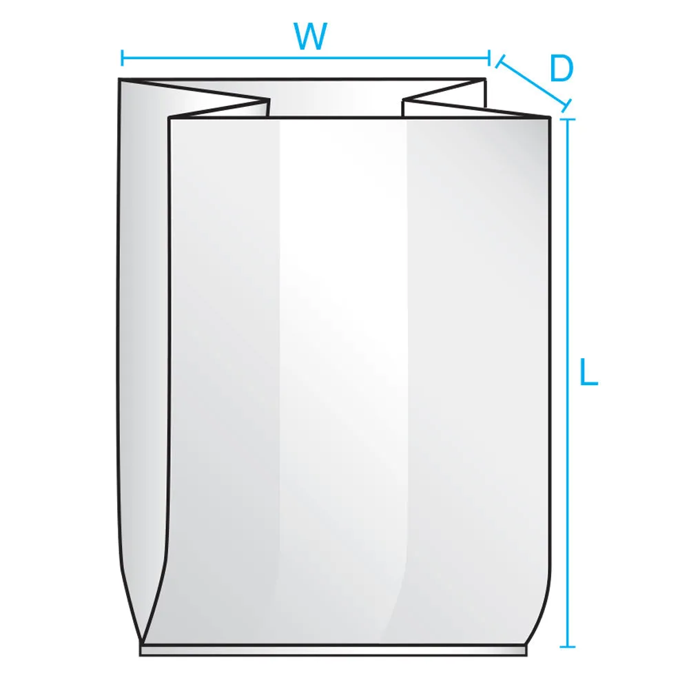 10" x 4" x 20" x 3 mil Clear Eco-Manufactured Plastic Side-Gusseted Bags (Case of 500)