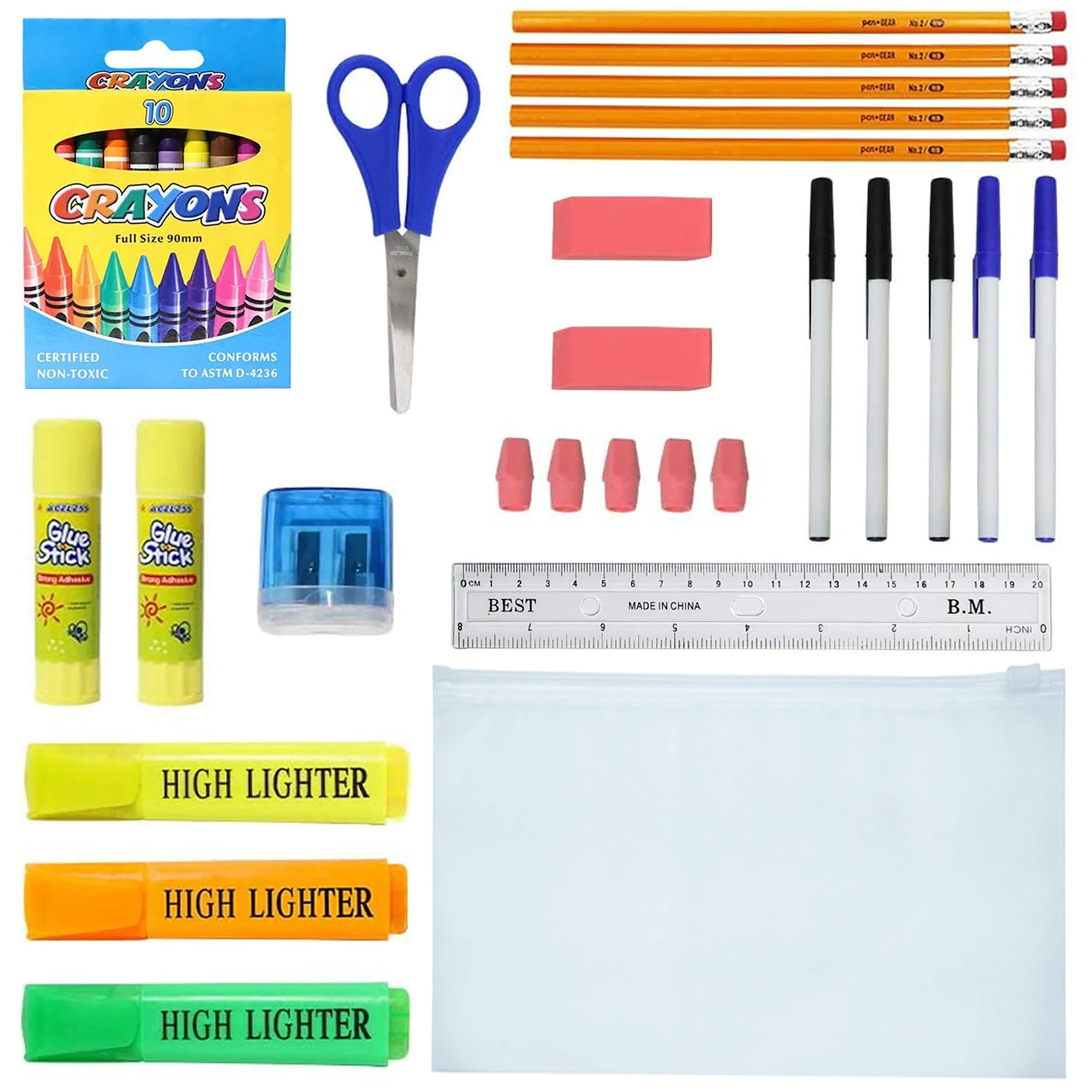 12 Black Wholesale 17 Backpacks Bundle with 12 Customizable School Supply Kits - Perfect for Students!