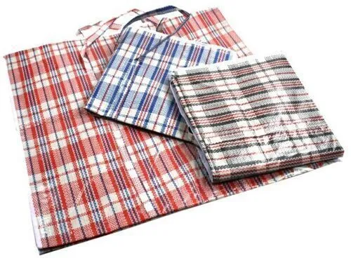 1x Extra Large Checkered Bags  - Striped Shopping Bags - 78cm x 65cm x 25cm