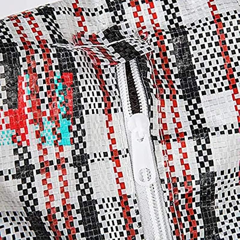 1x Large Stripe Bag Packing Storage Strip Zip Shopping Travel Check House Moving 78cm x 90cm x 25cm