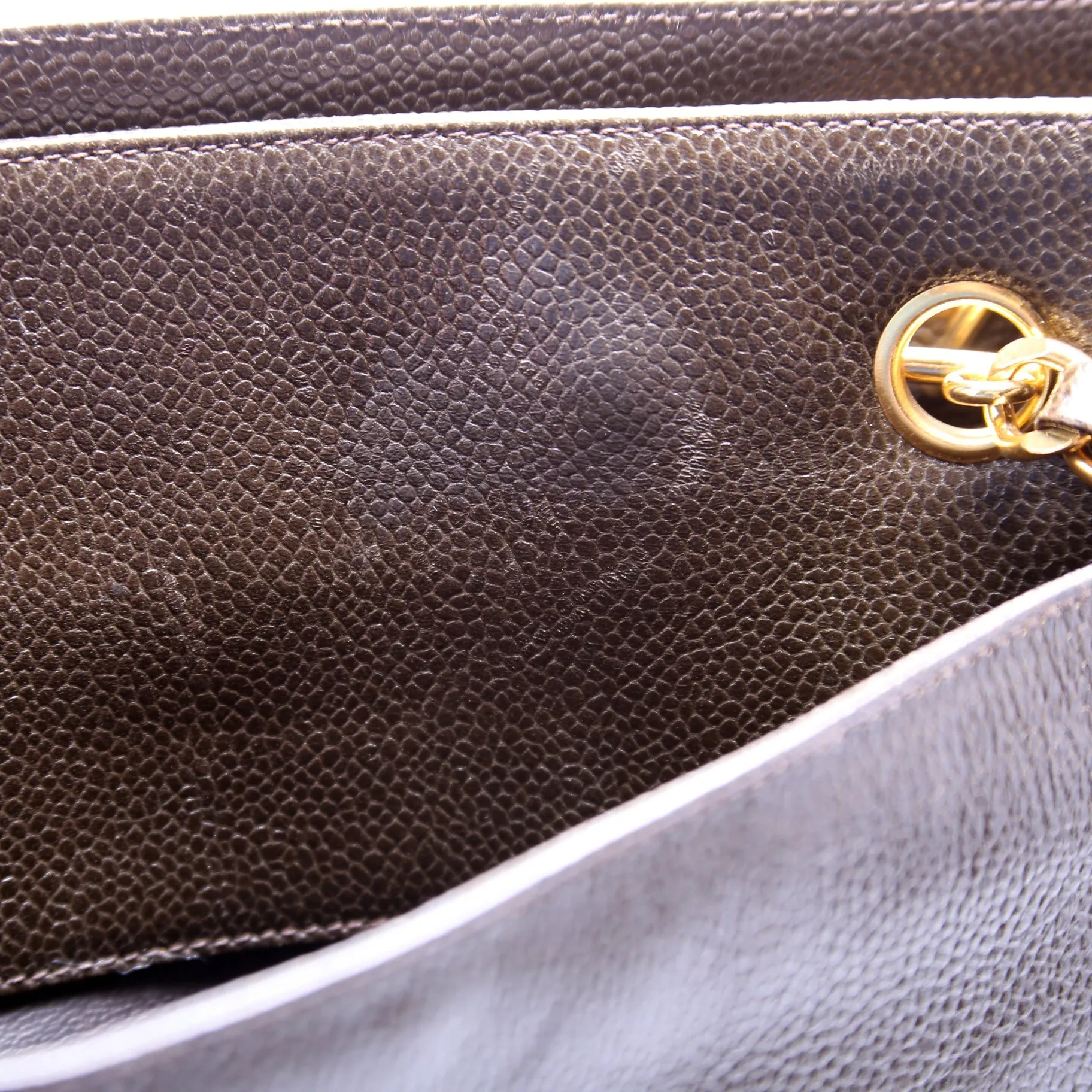 CC Double Pocket Shopping Tote Caviar Vintage