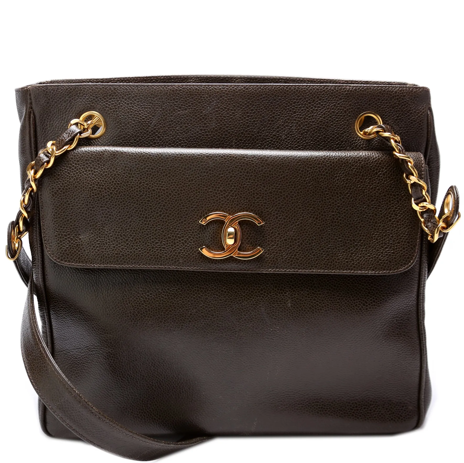CC Double Pocket Shopping Tote Caviar Vintage