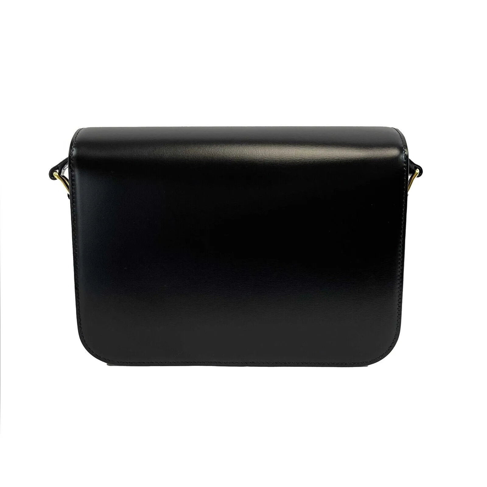 Celine Triomphe Medium Handbag - New Without Tags - Black Shiny Calfskin Leather