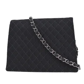 CHANEL 2004-2005 Emblem Chain Shoulder Bag Black 97457