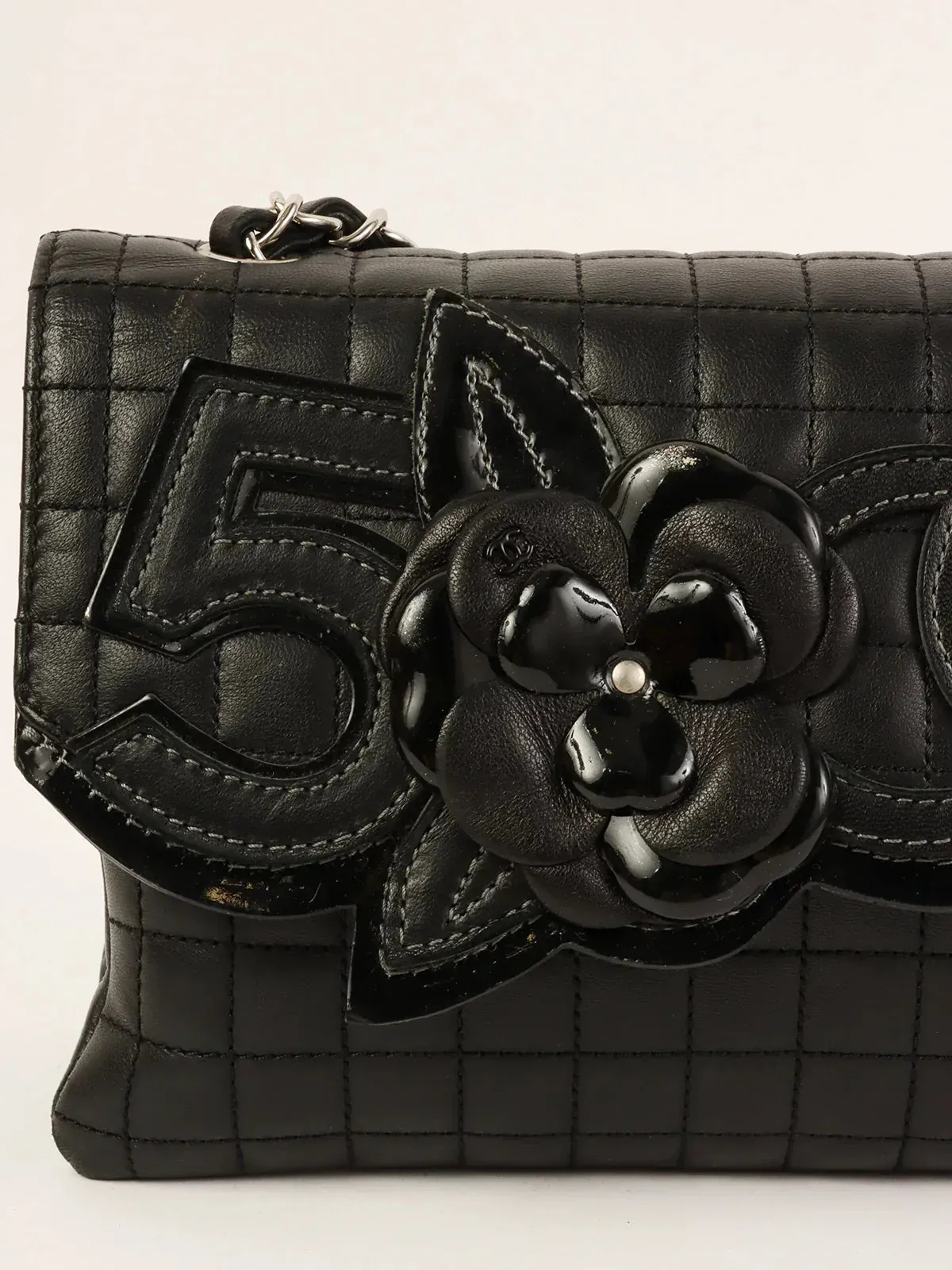 CHANEL 2005 Made Multi Motif Chocolate Bar Chain Bag Black