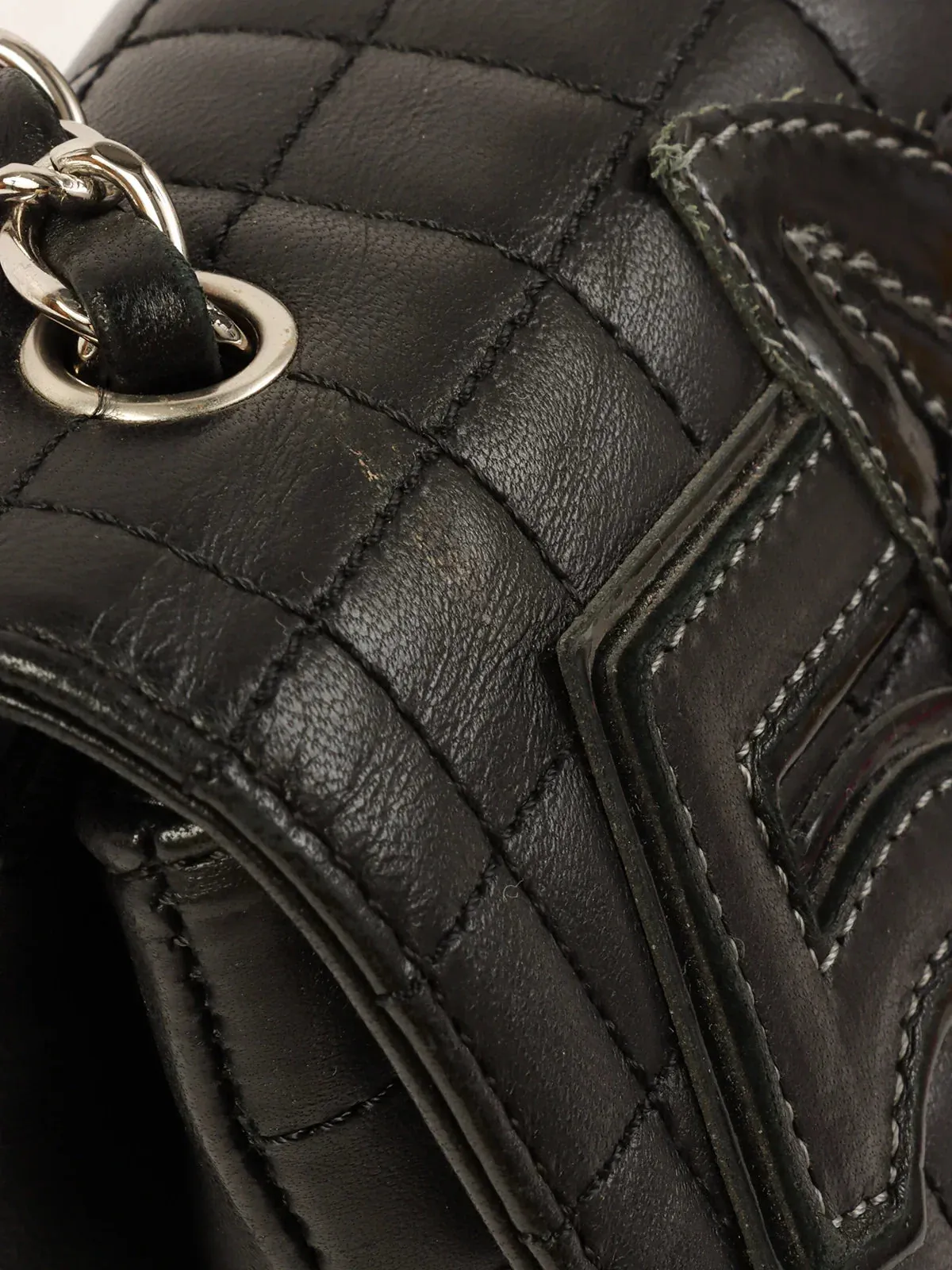 CHANEL 2005 Made Multi Motif Chocolate Bar Chain Bag Black