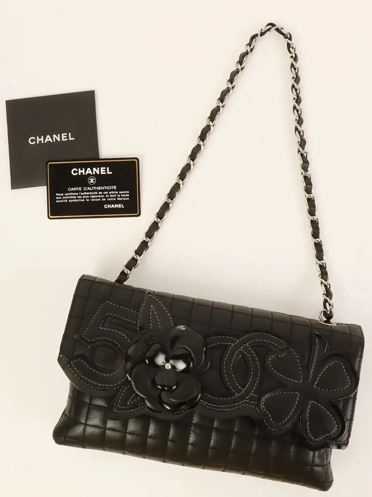 CHANEL 2005 Made Multi Motif Chocolate Bar Chain Bag Black
