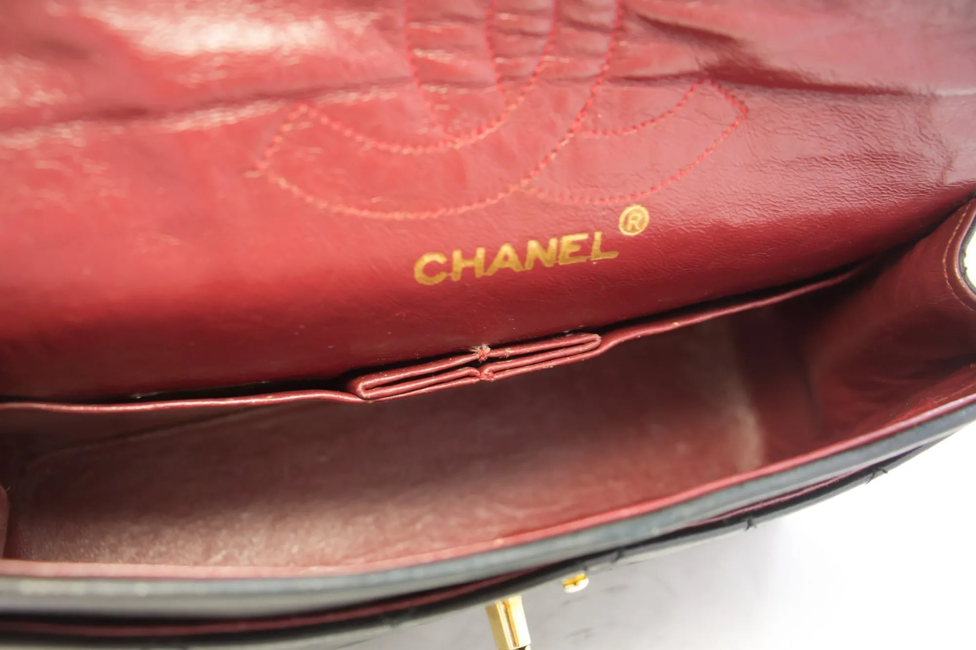 CHANEL 2.55 Double Flap Small Chain Shoulder Bag Black Lambskin