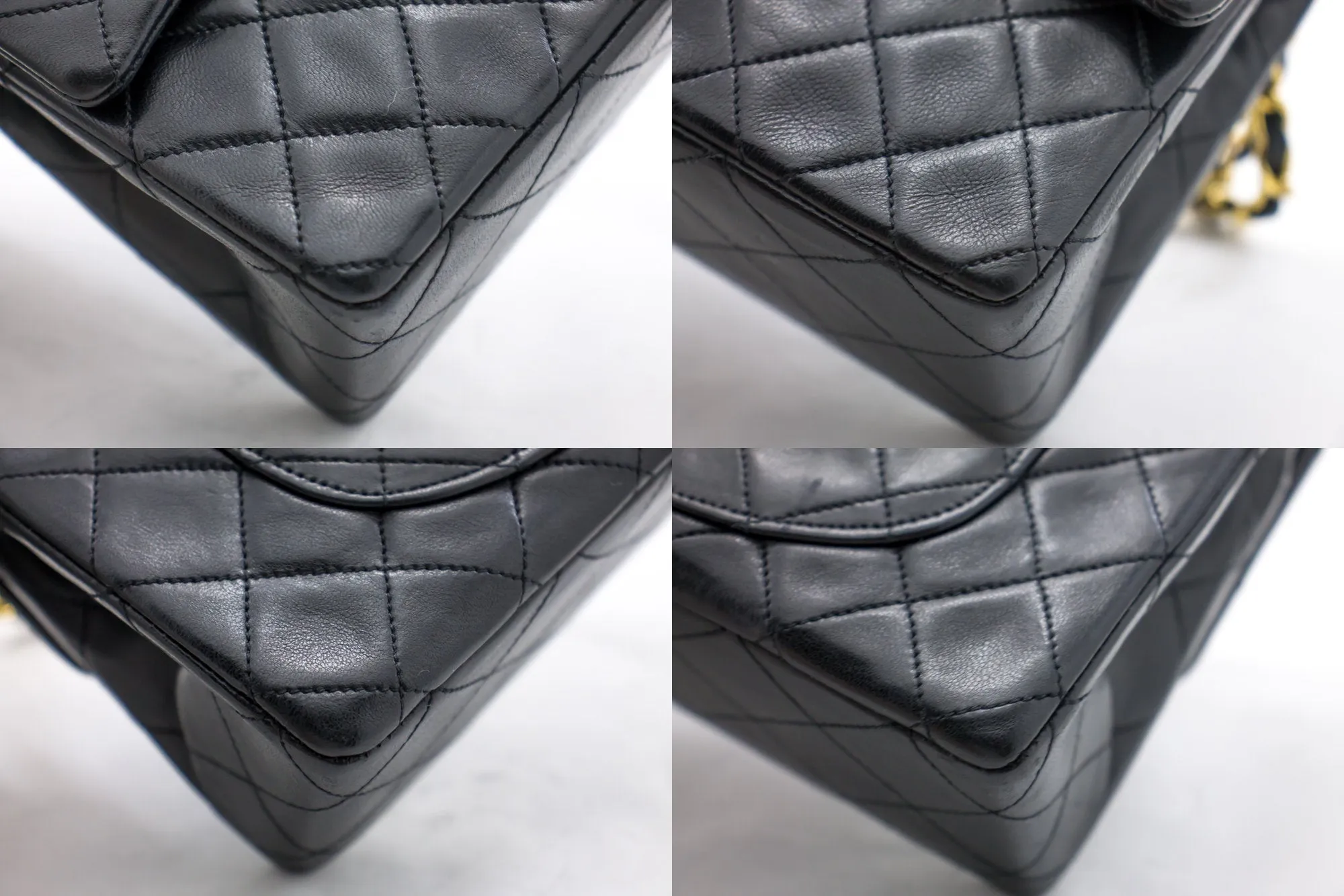 CHANEL 2.55 Double Flap Small Chain Shoulder Bag Black Lambskin