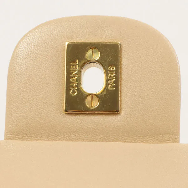 Chanel Around 1995 Made Classic Flap Chain Bag 25Cm Beige