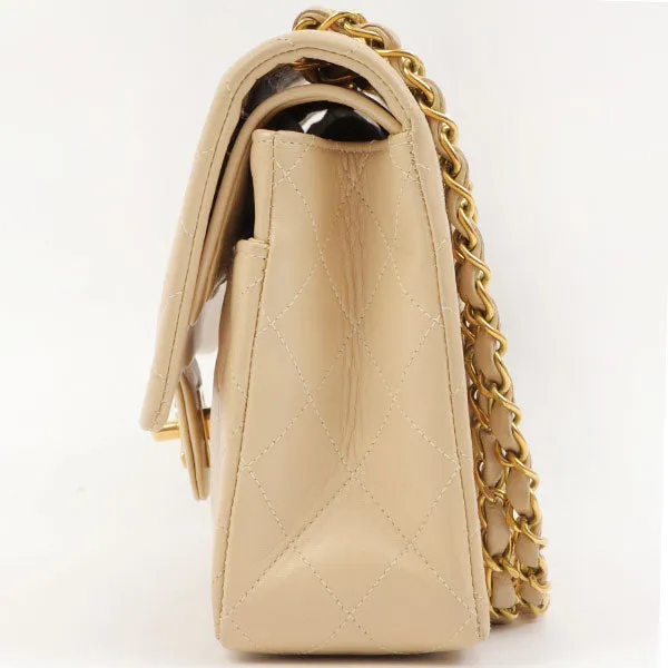 Chanel Around 1995 Made Classic Flap Chain Bag 25Cm Beige