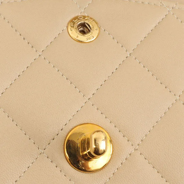 Chanel Around 1995 Made Classic Flap Chain Bag 25Cm Beige