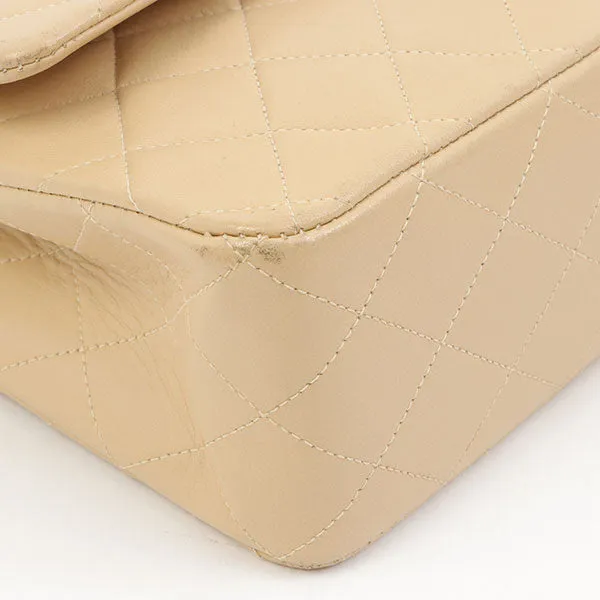 Chanel Around 1995 Made Classic Flap Chain Bag 25Cm Beige