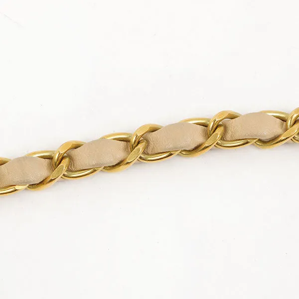 Chanel Around 1995 Made Classic Flap Chain Bag 25Cm Beige