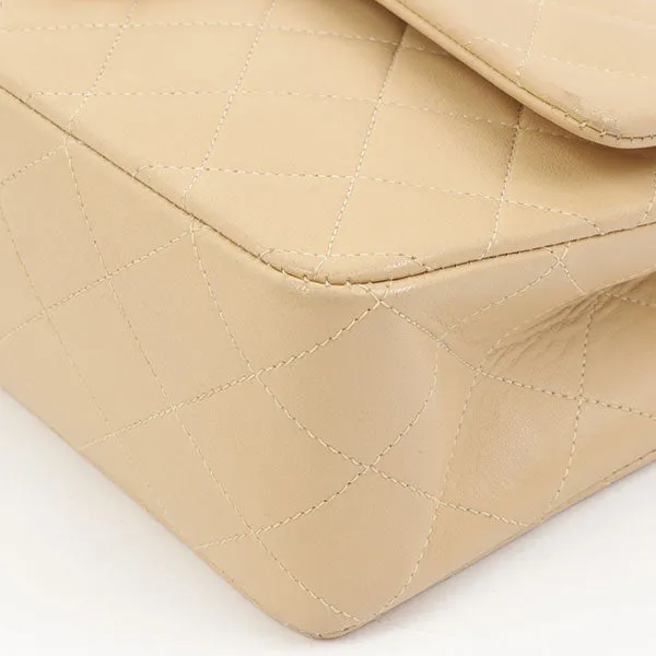 Chanel Around 1995 Made Classic Flap Chain Bag 25Cm Beige