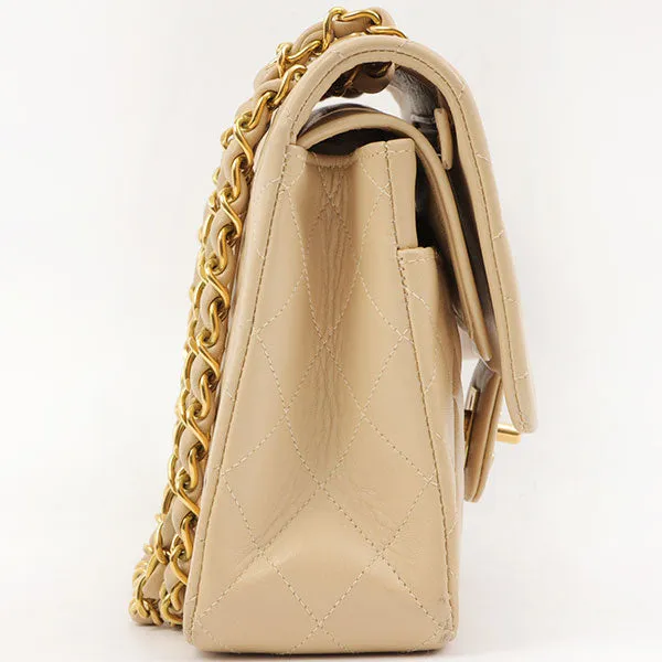Chanel Around 1995 Made Classic Flap Chain Bag 25Cm Beige