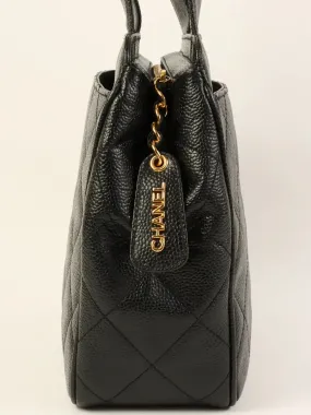 CHANEL Around 1997 Made Turn-Lock Shoulder Bag Black