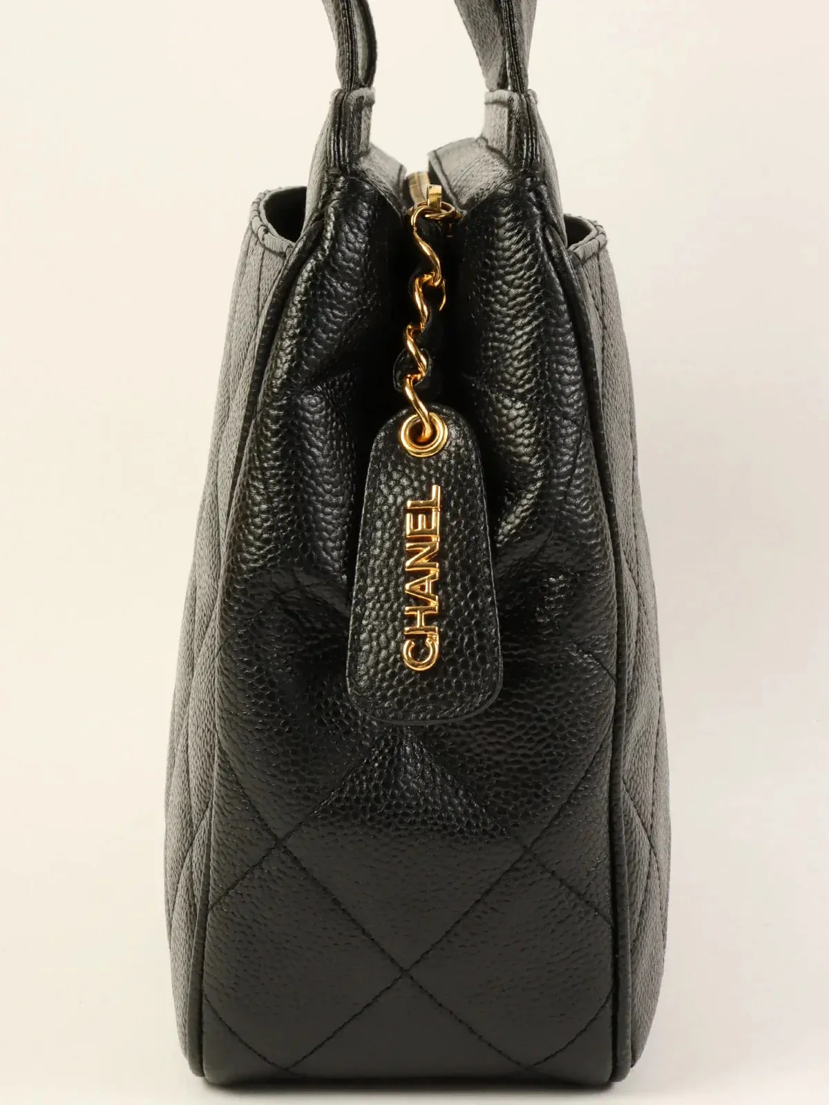 CHANEL Around 1997 Made Turn-Lock Shoulder Bag Black