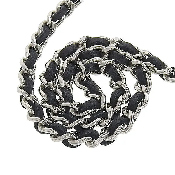 CHANEL Around 2004 Made Chocolate Bar Camellia Cc Mark No.5 Chain Pouch Black