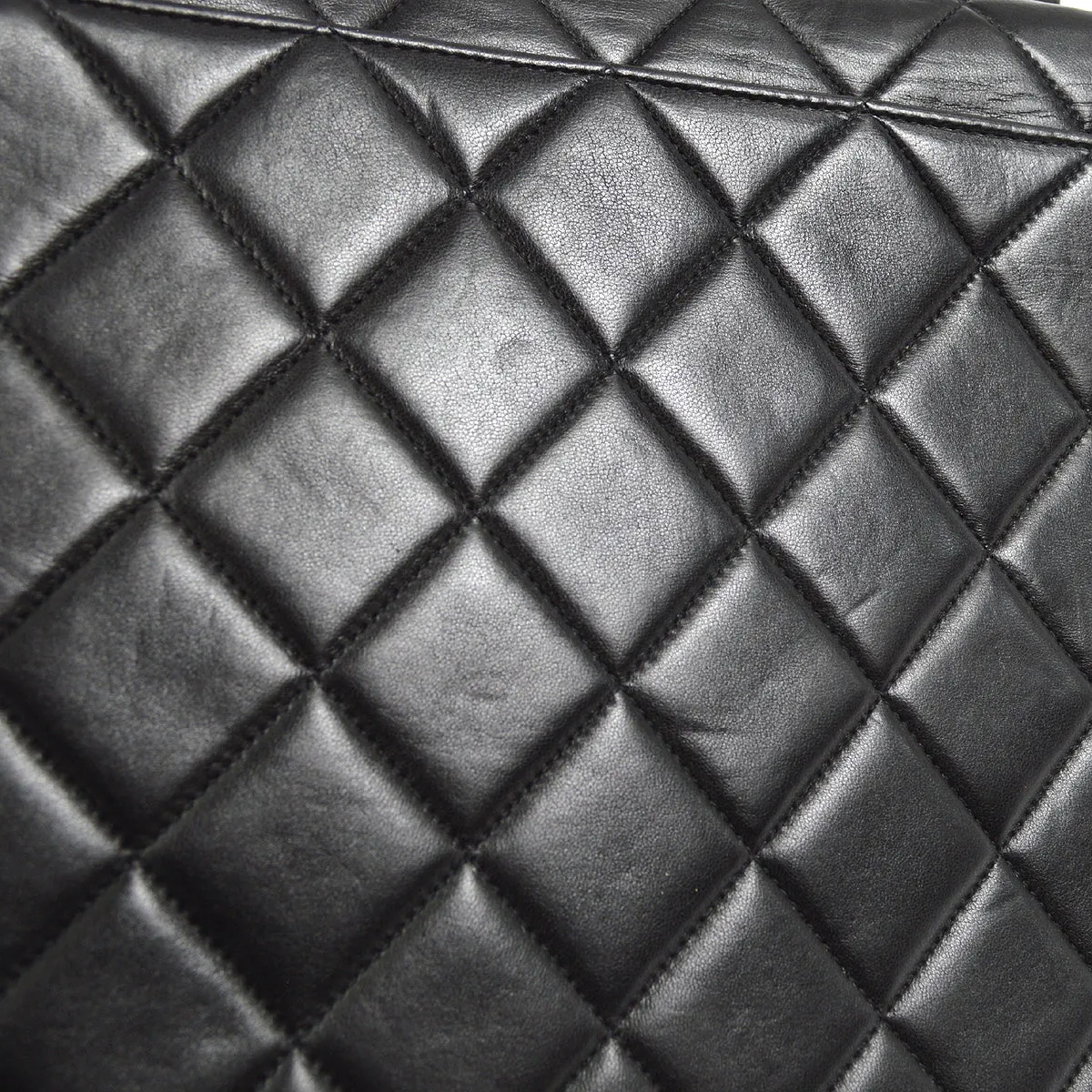 CHANEL Chain Shoulder Bag Black Lambskin