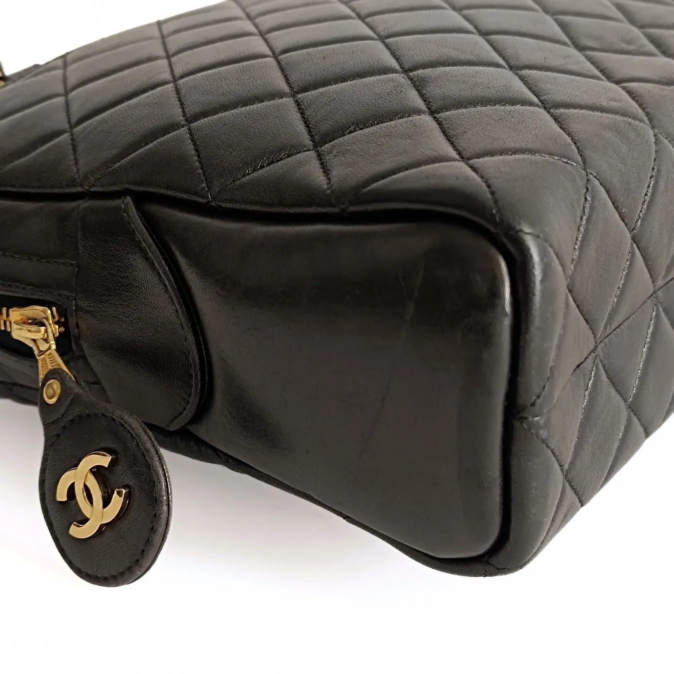 Chanel Chanel borsa a spalla Grand Shopping in pelle matelassè nera - '10s