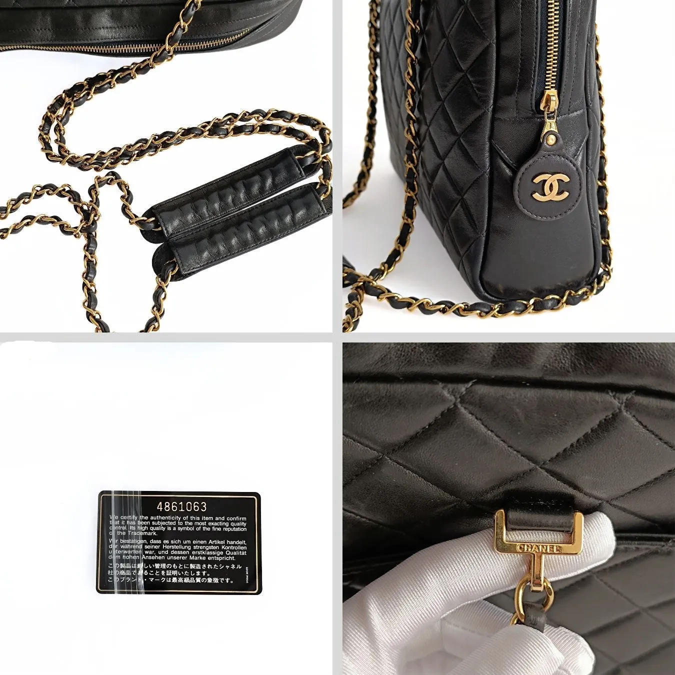 Chanel Chanel borsa a spalla Grand Shopping in pelle matelassè nera - '10s