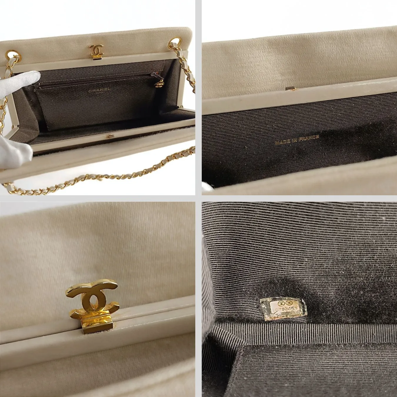 CHANEL Chanel Chanel vintage shoulder bag in beige cotton