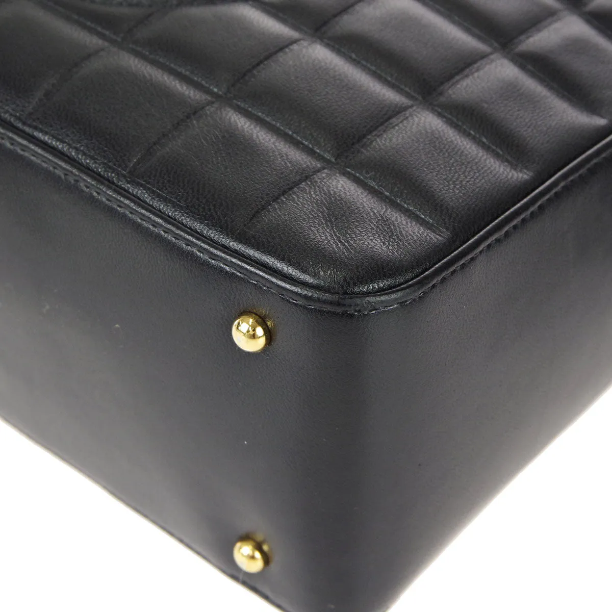 CHANEL Choco Bar Shoulder Bag Black Lambskin 67732
