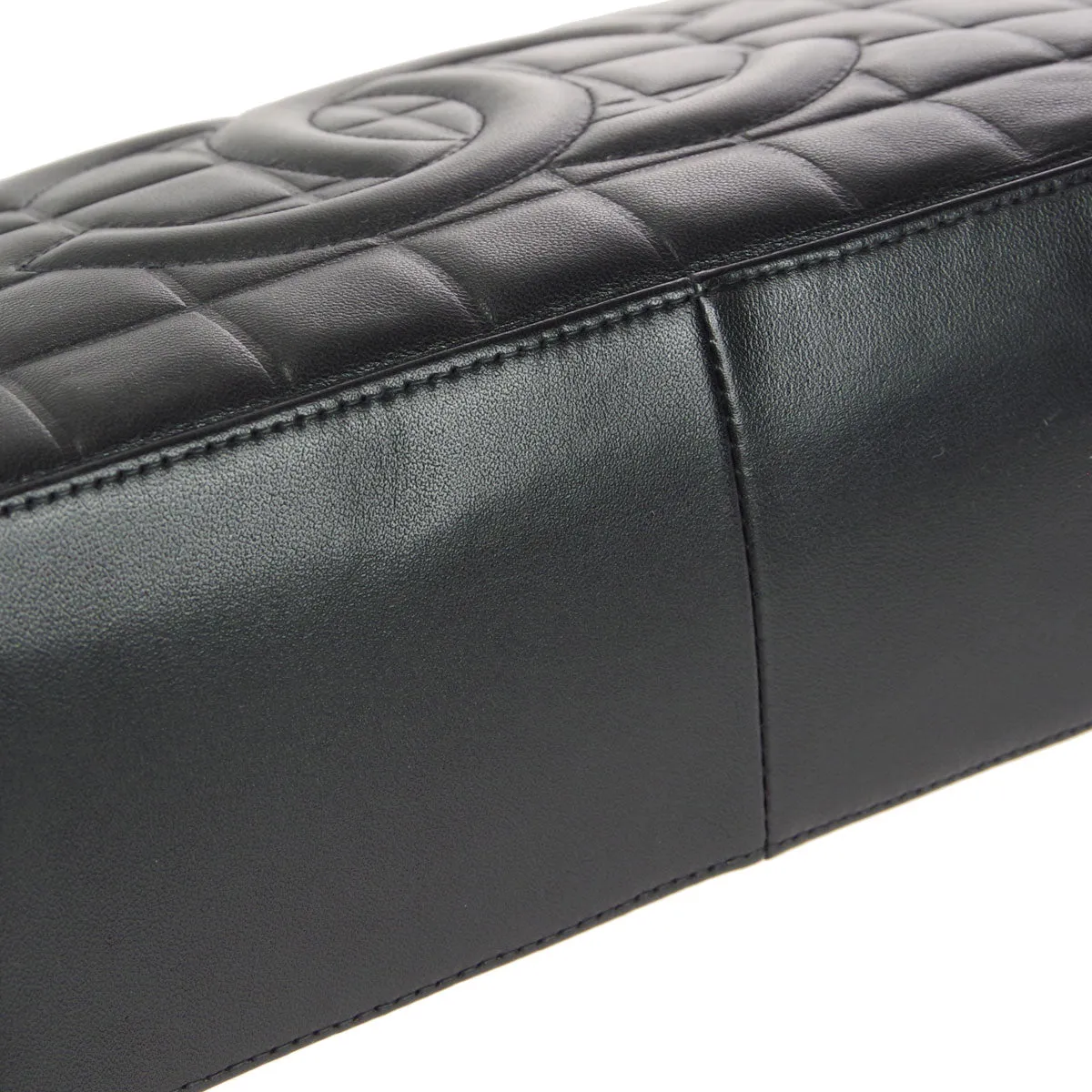 CHANEL Choco Bar Shoulder Bag Black Lambskin 67732