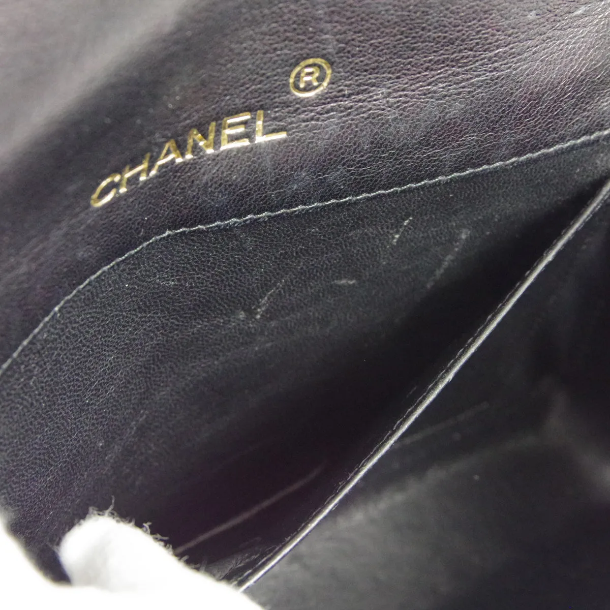 CHANEL * Single Chain Shoulder Bag Black Lizard