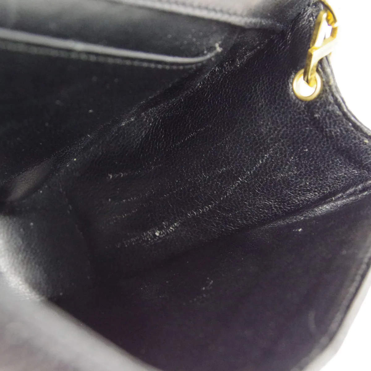 CHANEL * Single Chain Shoulder Bag Black Lizard