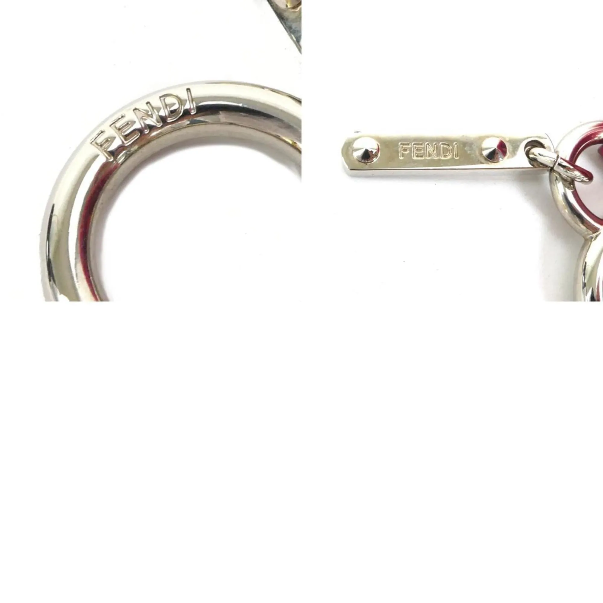 FENDI Charm Initial A Fur Red x Black Unisex