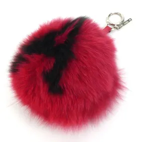 FENDI Charm Initial A Fur Red x Black Unisex