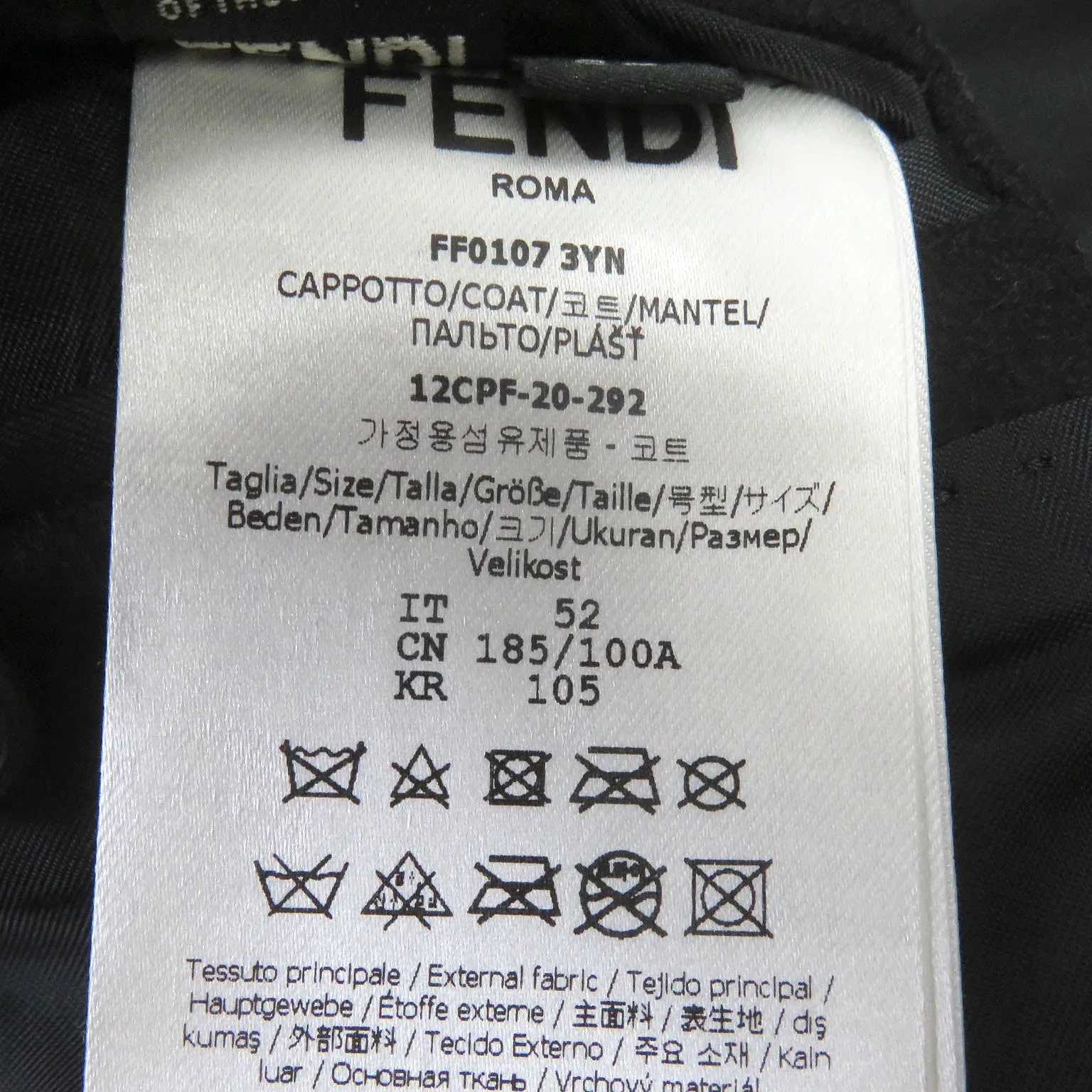 FENDI Chester coat FF01073YN wool black 52