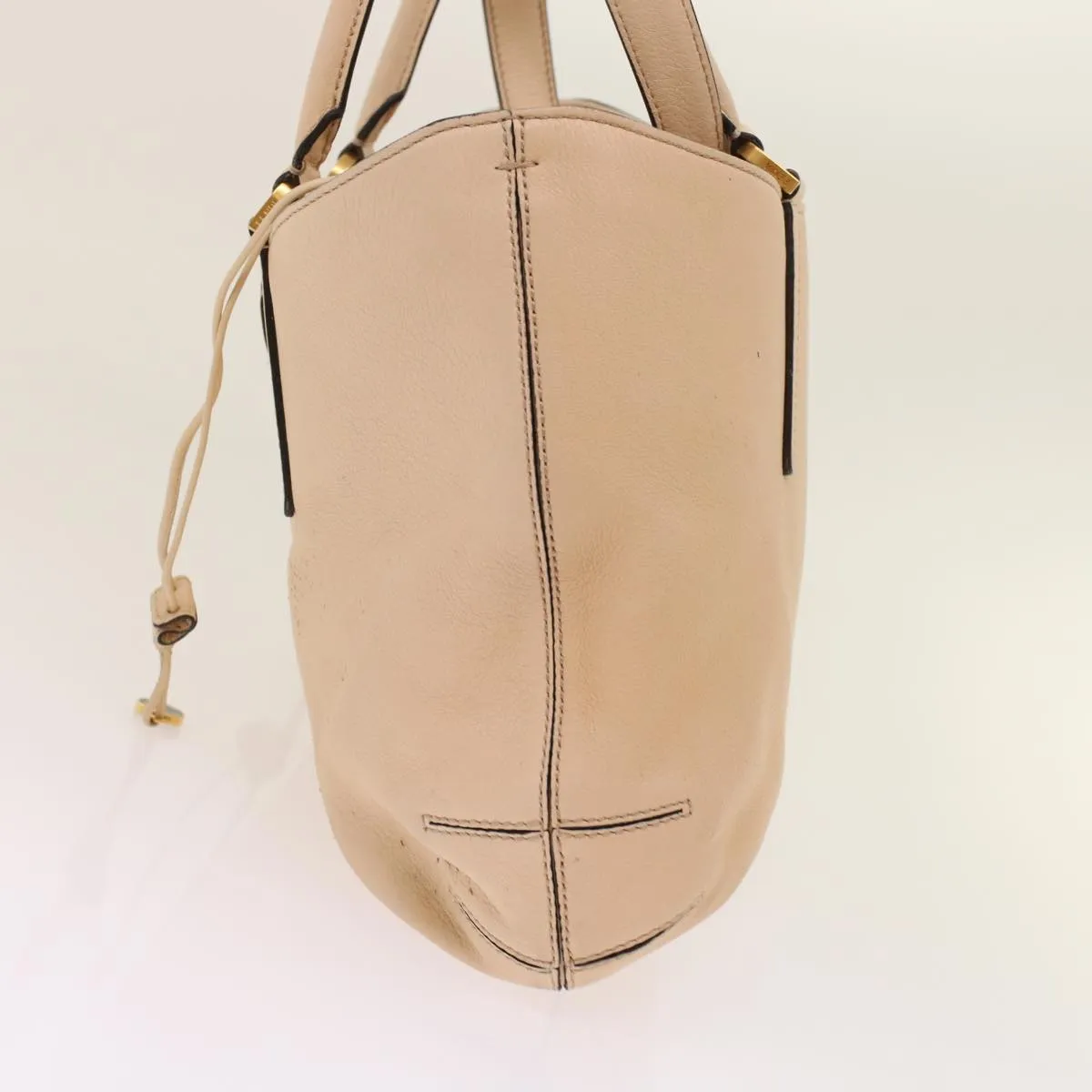 FENDI Hand Bag Suede Leather 2way Beige  48745