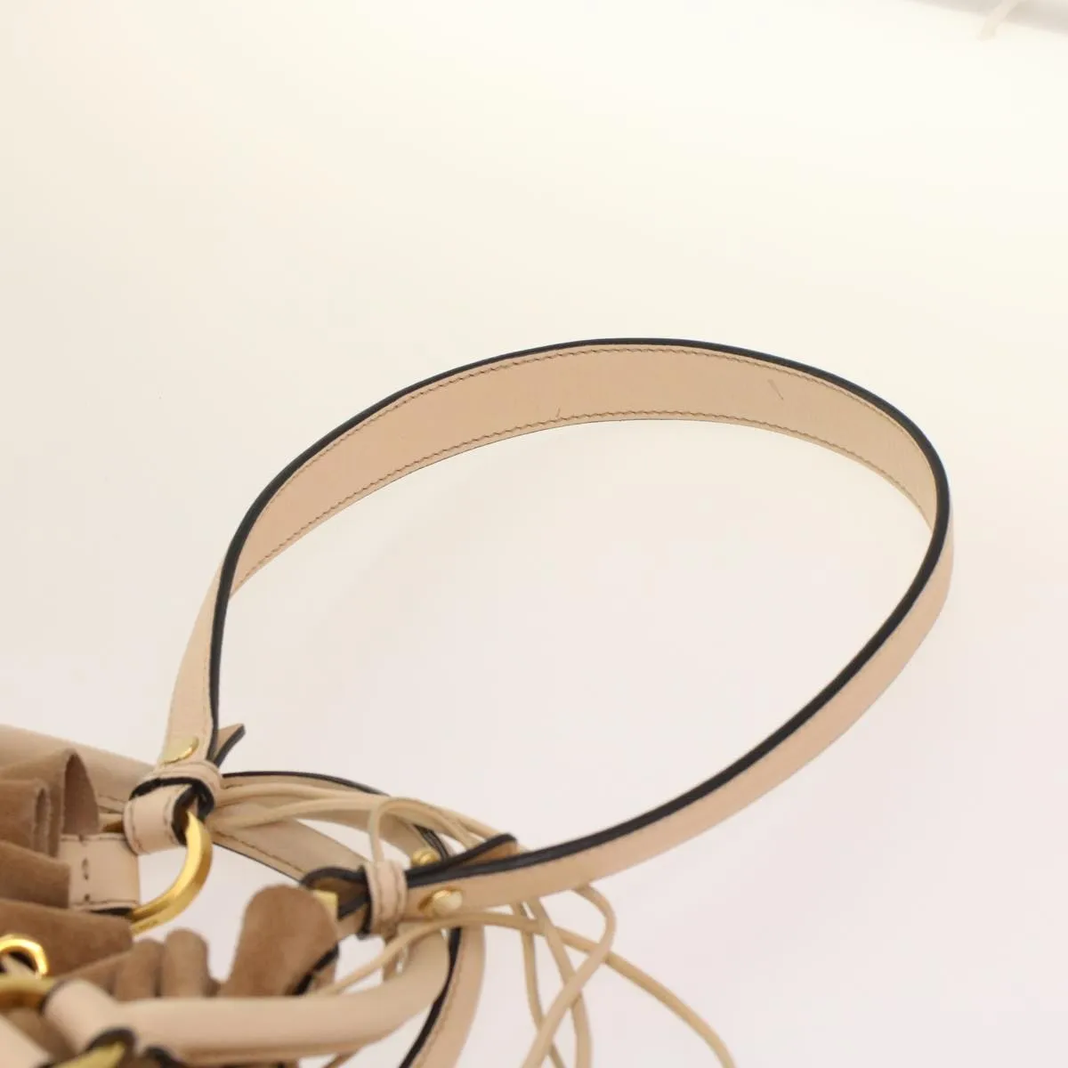 FENDI Hand Bag Suede Leather 2way Beige  48745
