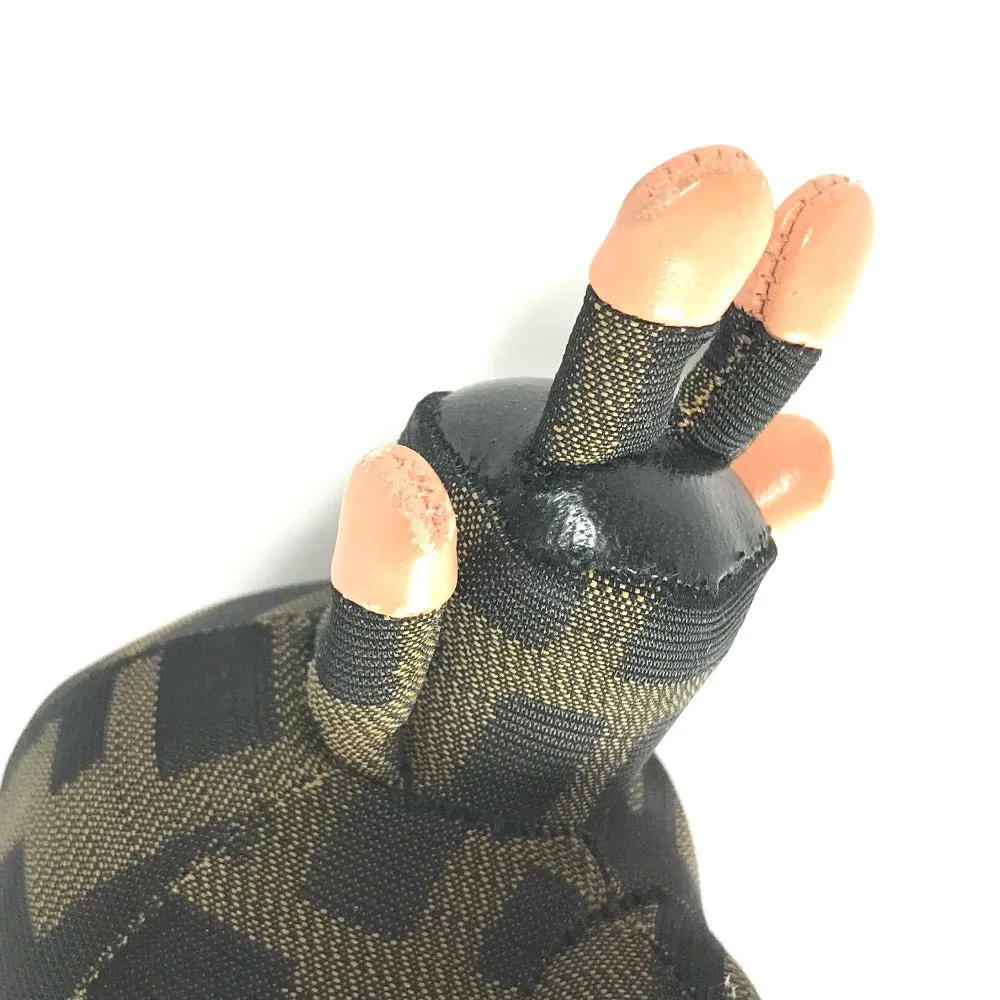 FENDI key ring canvas Brown Zucca Space monkey