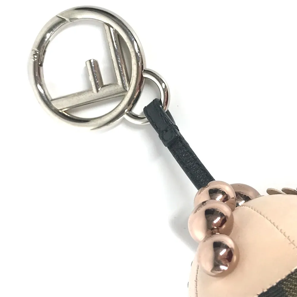 FENDI key ring canvas Brown Zucca Space monkey