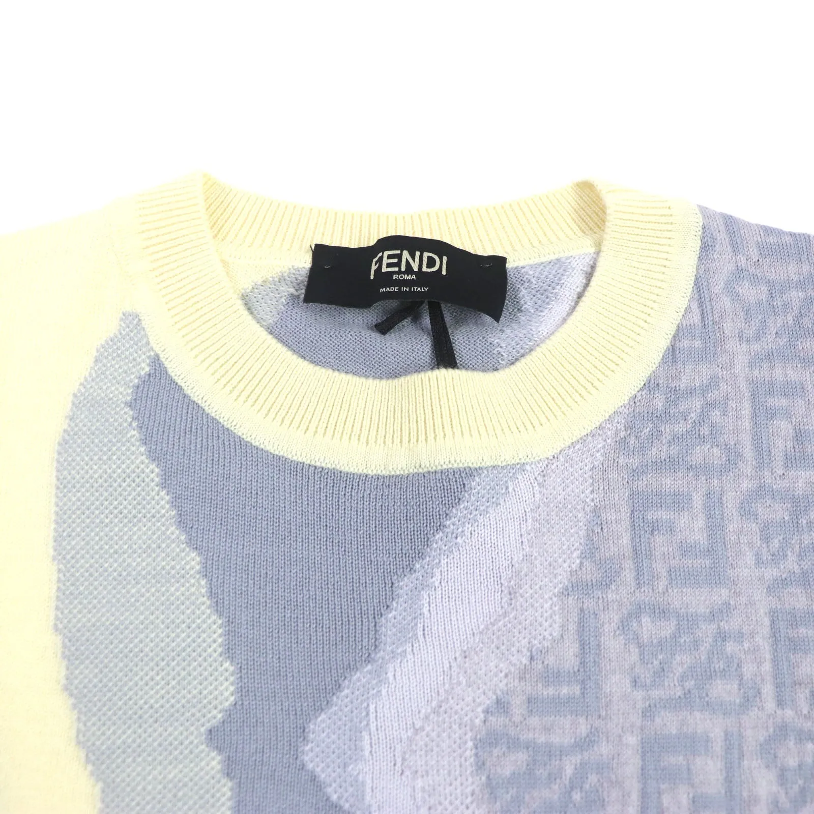 FENDI knit FZX039 cotton Yellow multicolor 46