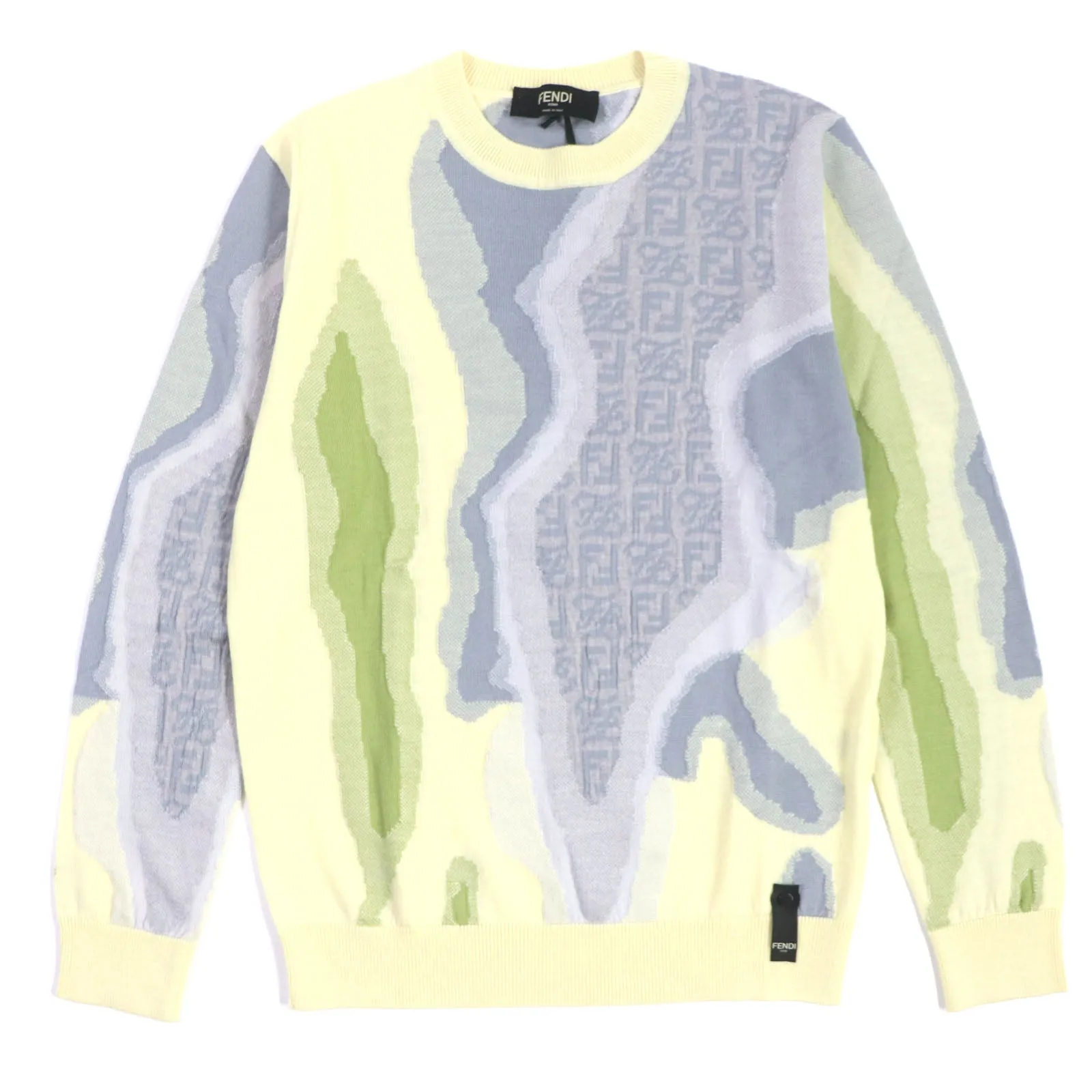 FENDI knit FZX039 cotton Yellow multicolor 46