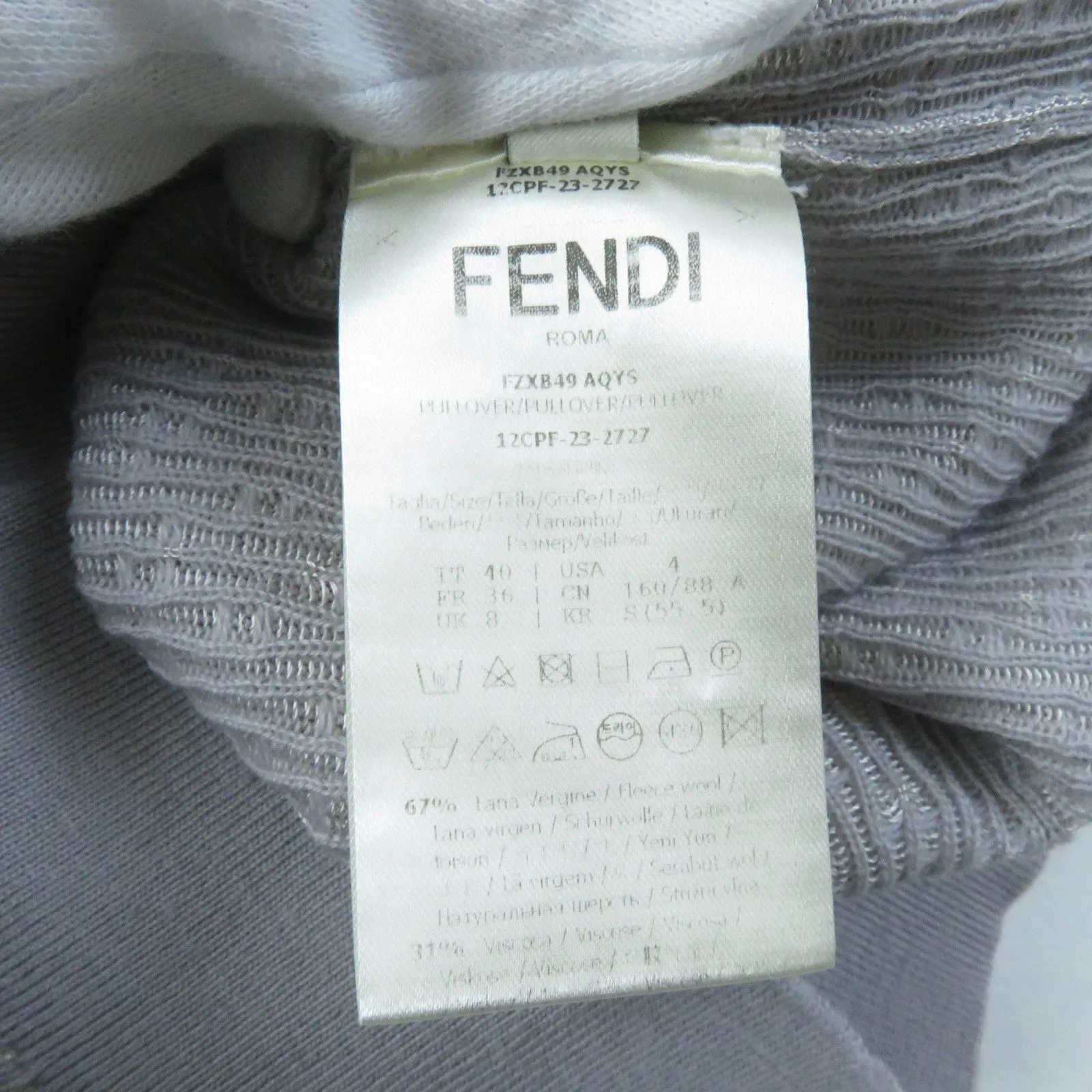 FENDI knit FZX849 wool gray 40