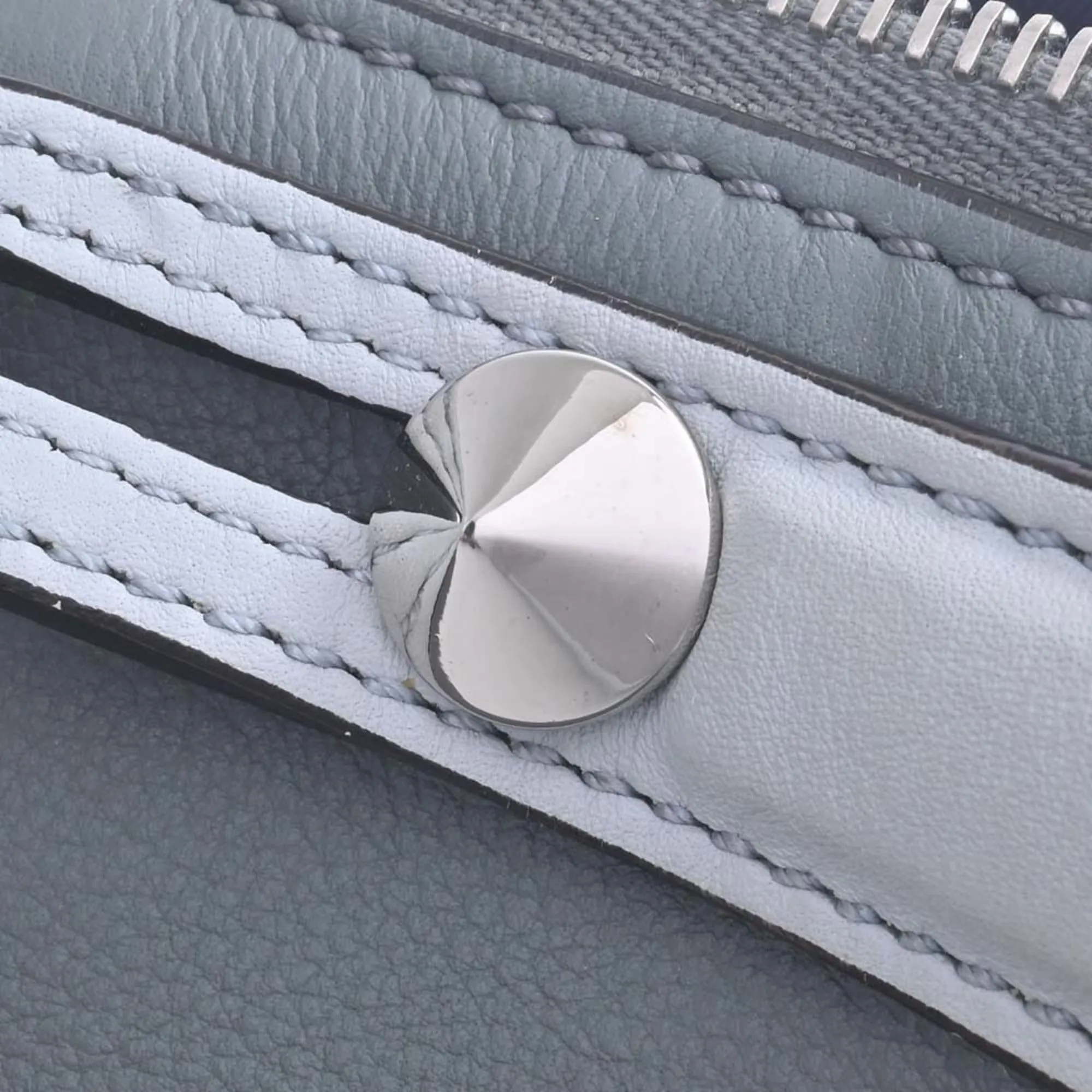 FENDI leather visor way medium handbag with twilly 8BL124 gray ladies