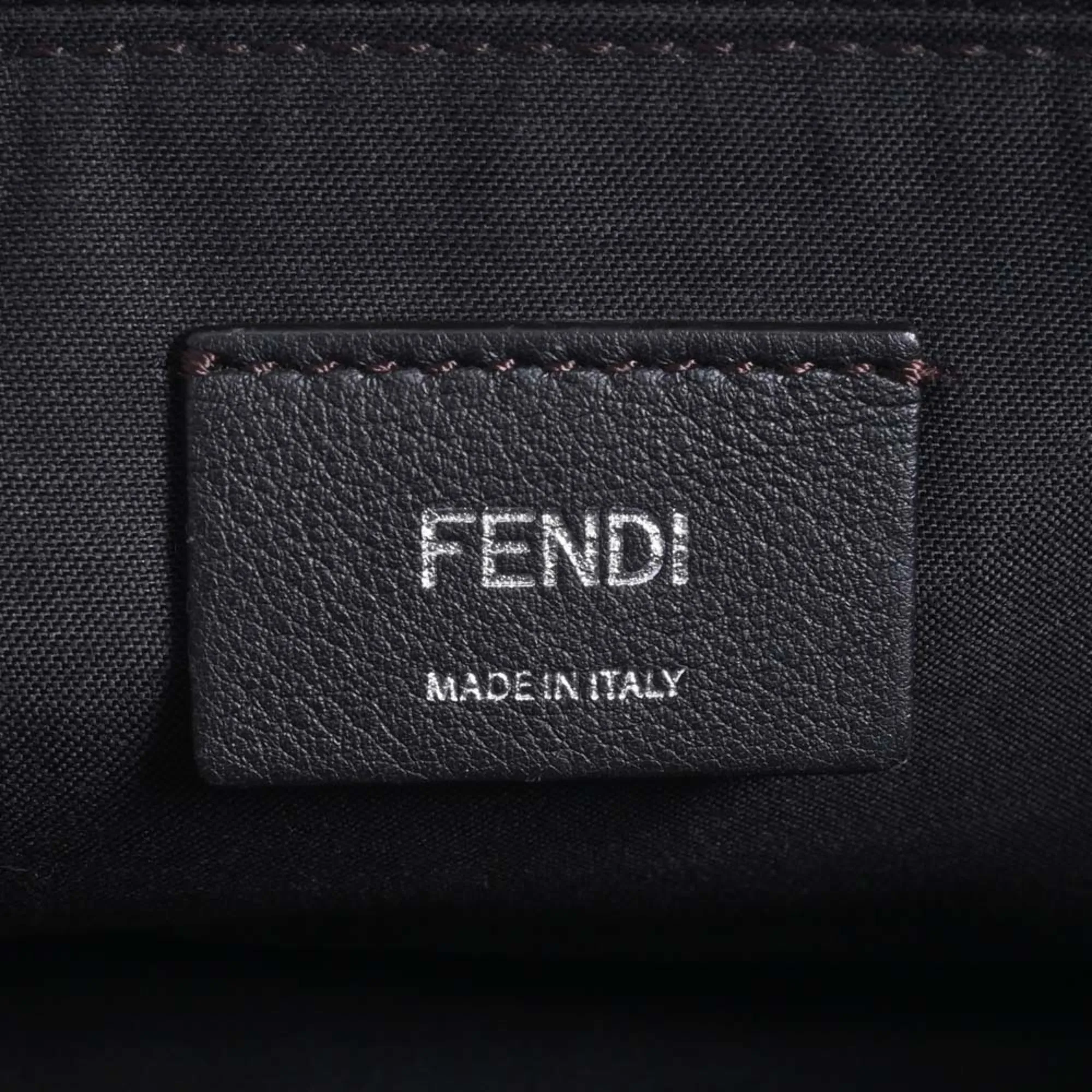 FENDI leather visor way medium handbag with twilly 8BL124 gray ladies
