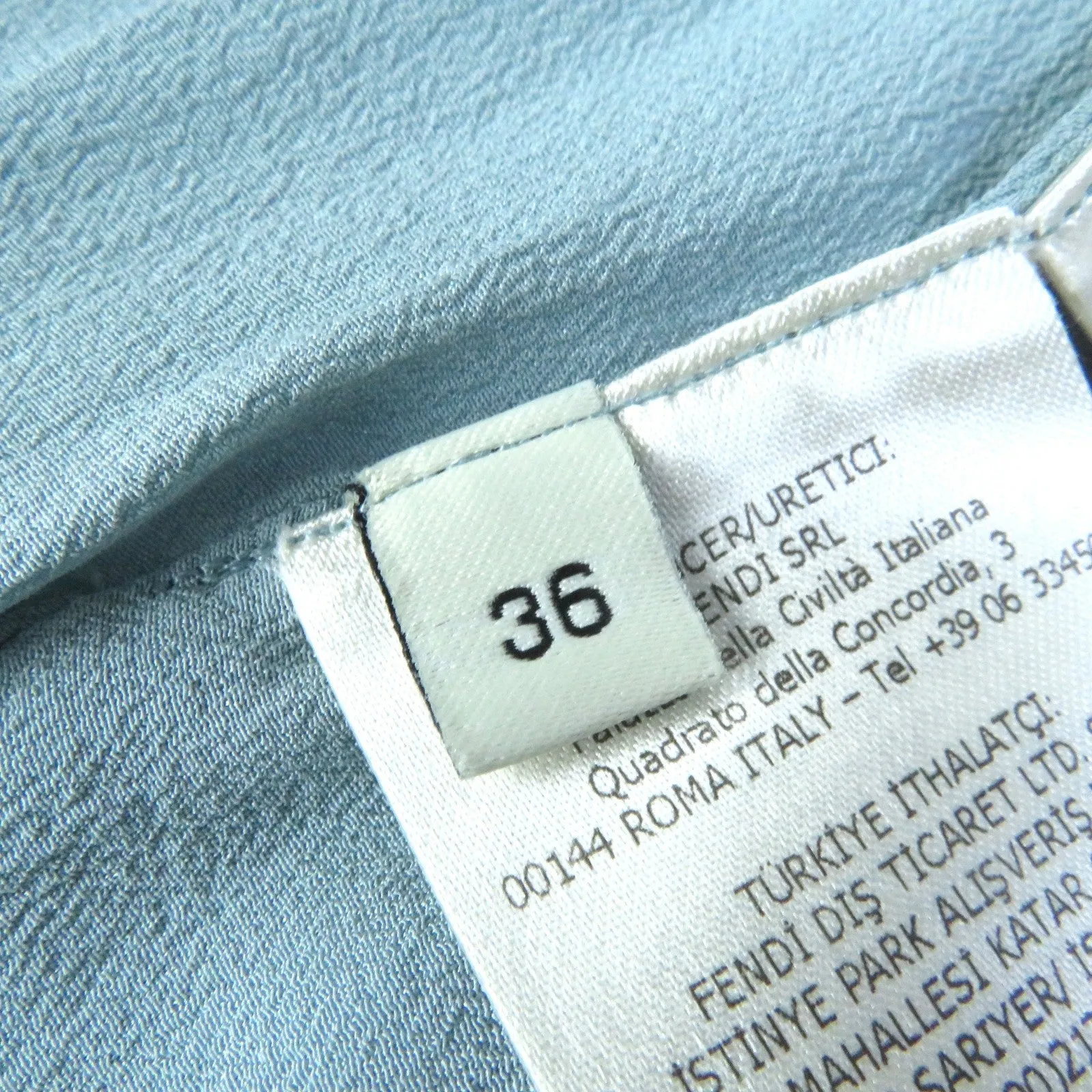 FENDI Long skirt FQ7226 silk Light blue 36