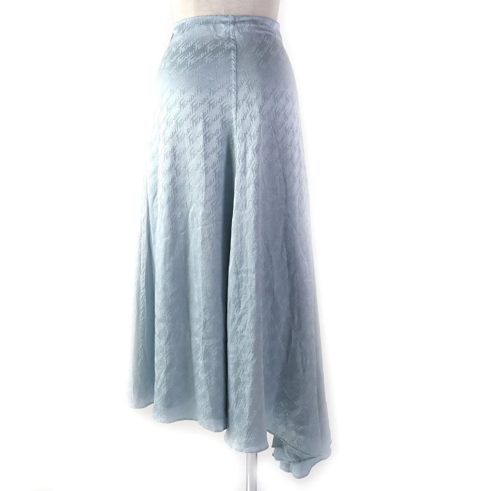 FENDI Long skirt FQ7226 silk Light blue 36