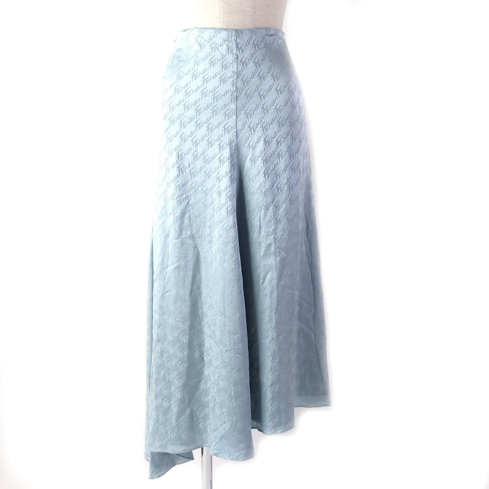 FENDI Long skirt FQ7226 silk Light blue 36