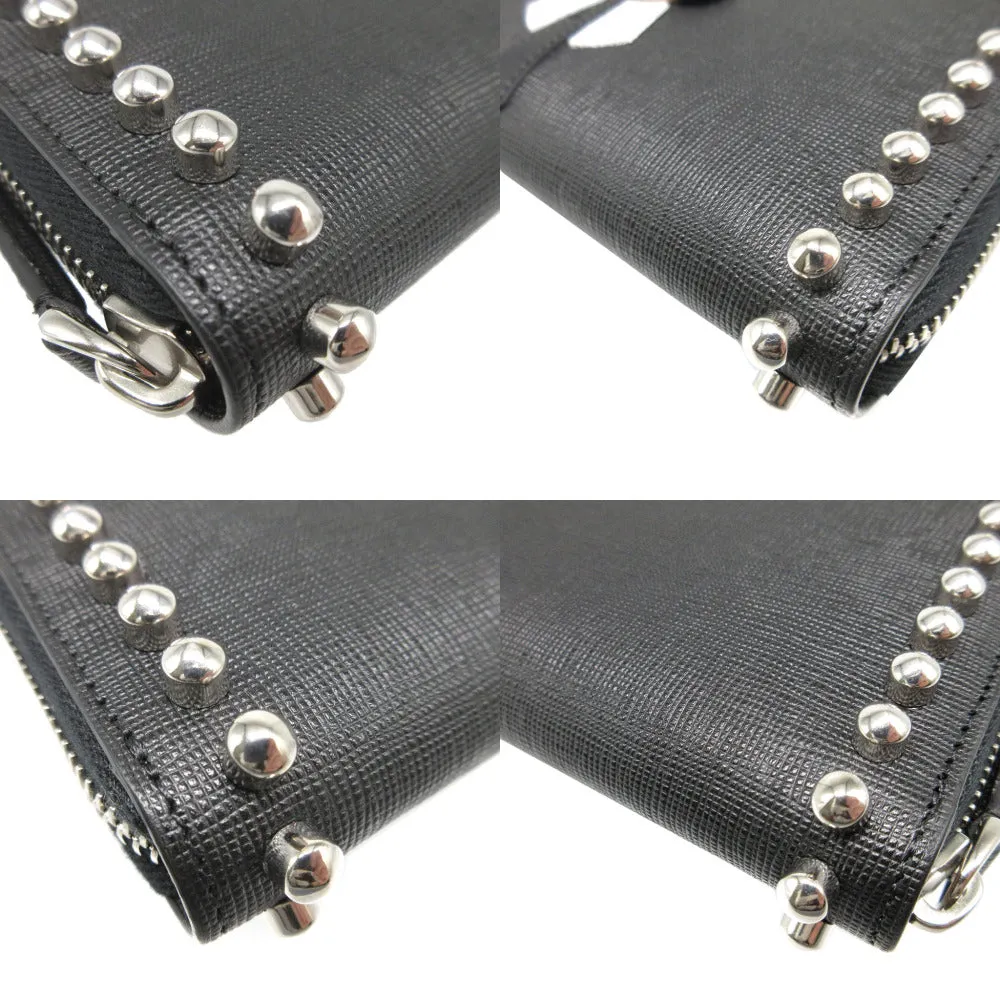 FENDI Long Wallet Purse 8M0299 leather black Karito