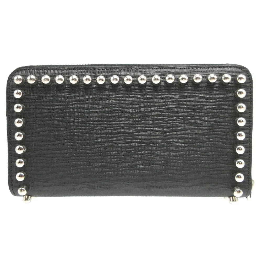 FENDI Long Wallet Purse 8M0299 leather black Karito